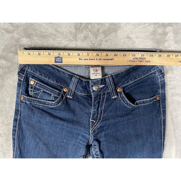 True Religion Women’s Jeans Size 30 Made in USA Low-Rise Skinny Dark Wash Denim - Picture 11 of 13